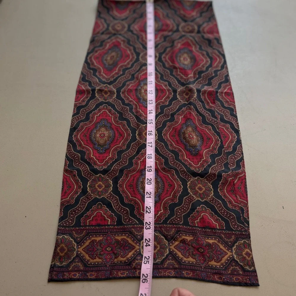Vintage Silk Scarf Paisley Old Money Quiet Luxury Red Navy Gold Classic Neck Bag